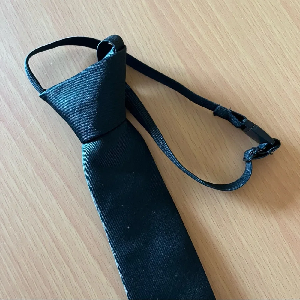 H&M Solid Black Kids Tie Elastic on Neck 12
